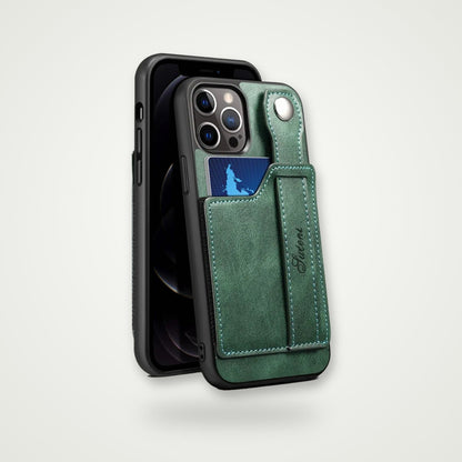 Card & Finger Ring Case for iPhone 13–15