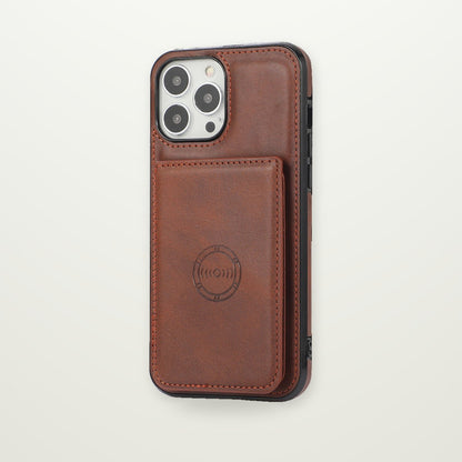 Magnetic Leather Wallet Case for iPhone 13–15