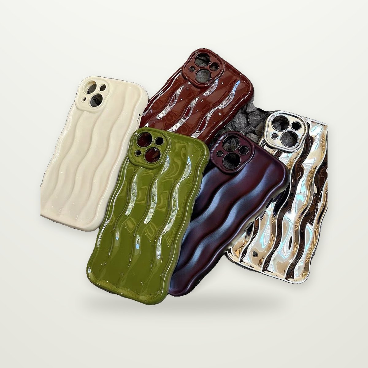 Solid Color Ripple Case for iPhone 13–16