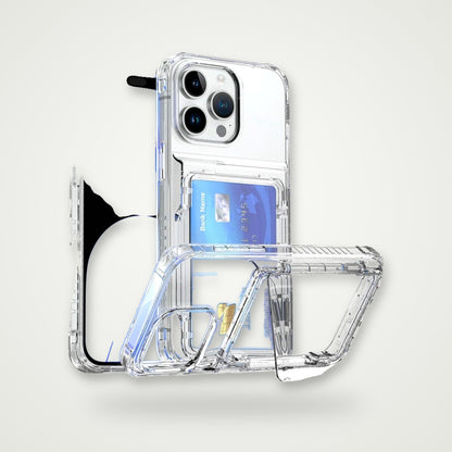 Clear Flip Card Case for iPhone 13–15