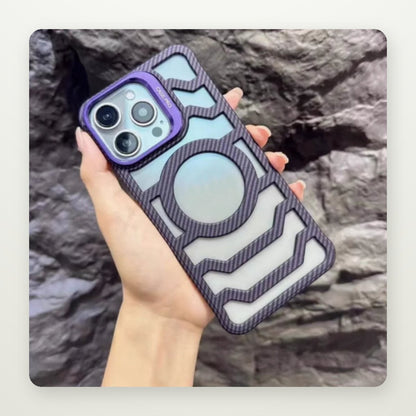 Carbon Fiber Grain Magnetic Case for iPhone 13–16