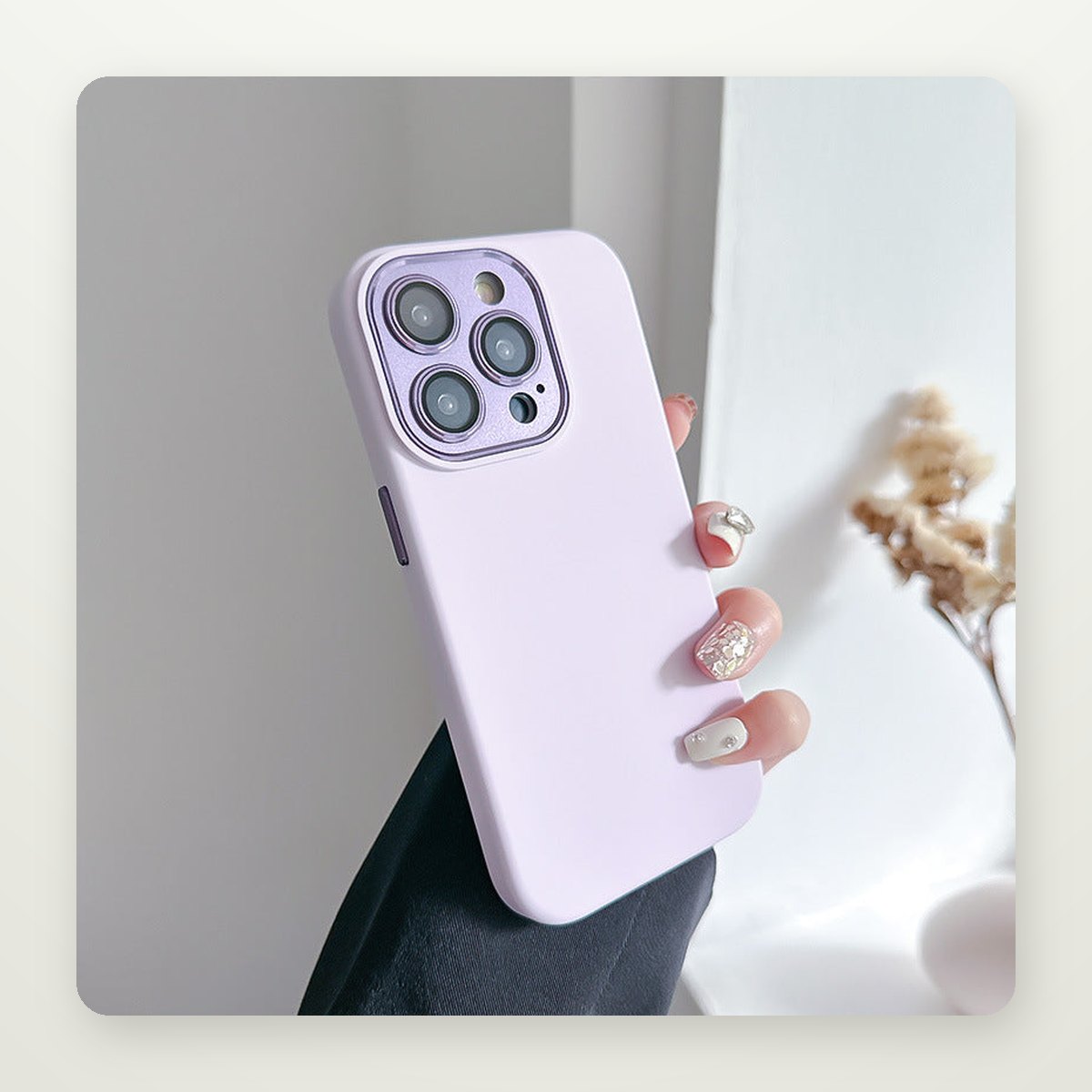 Liquid Silicone Case with Metal Lens Guard for iPhone 13–15