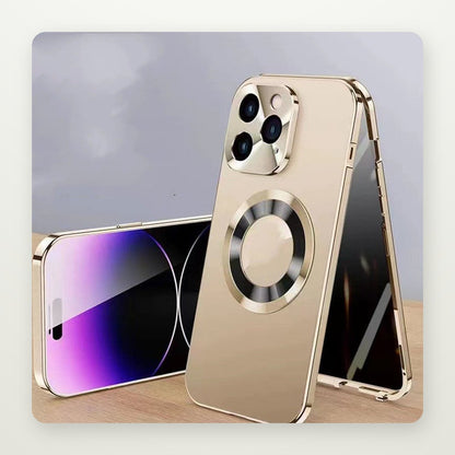 Privacy Metal Clip Magnetic Case for iPhone 13–15
