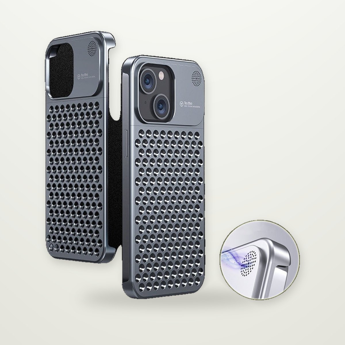 Vented Aluminum Case for iPhone 13–15