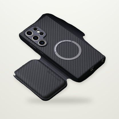 Leather Card Holder Magnetic Case for Galaxy S25–S26