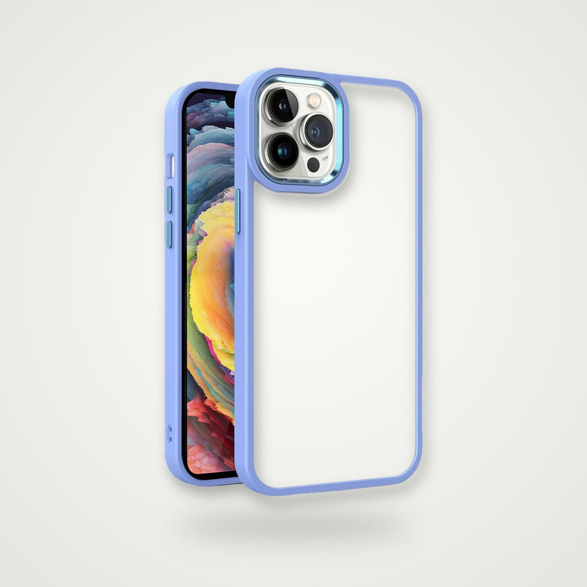 Clear magnetic case for iPhone 15, purple