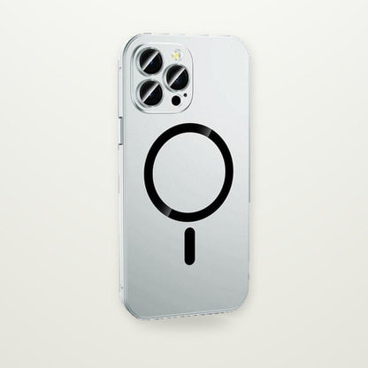 Aluminum Frame Glass Lens Case for iPhone 13–15