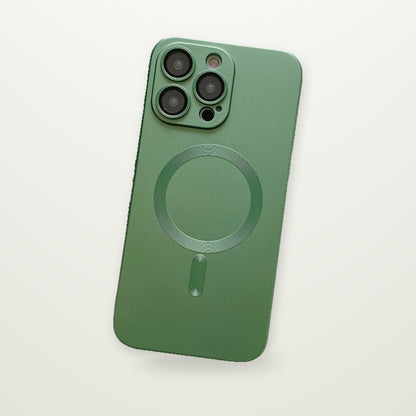 Aluminum Frame Glass Lens Case for iPhone 13–15