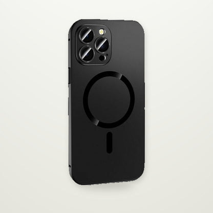 Aluminum Frame Glass Lens Case for iPhone 13–15