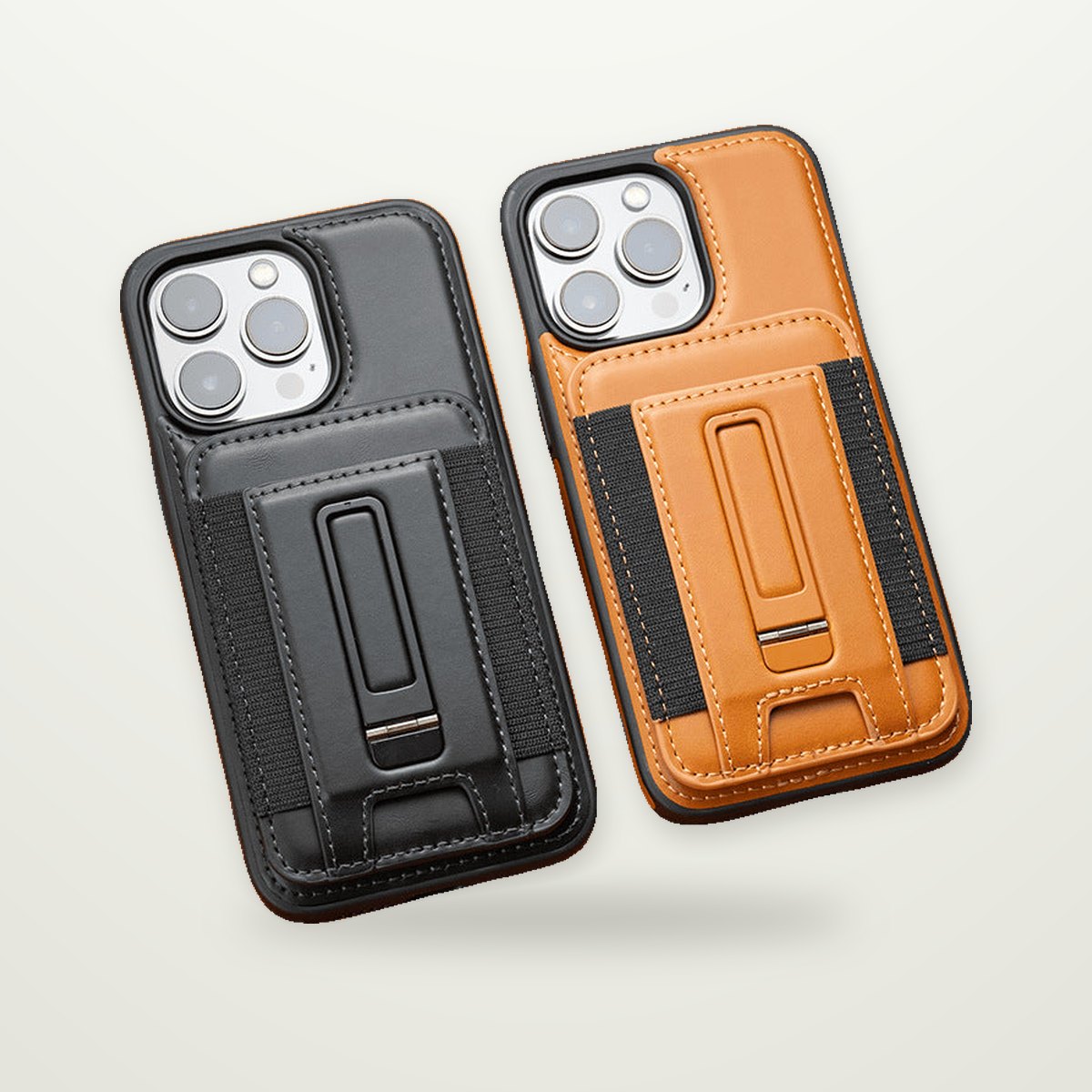 Full-Wrap Leather Card Case for iPhone 13–16