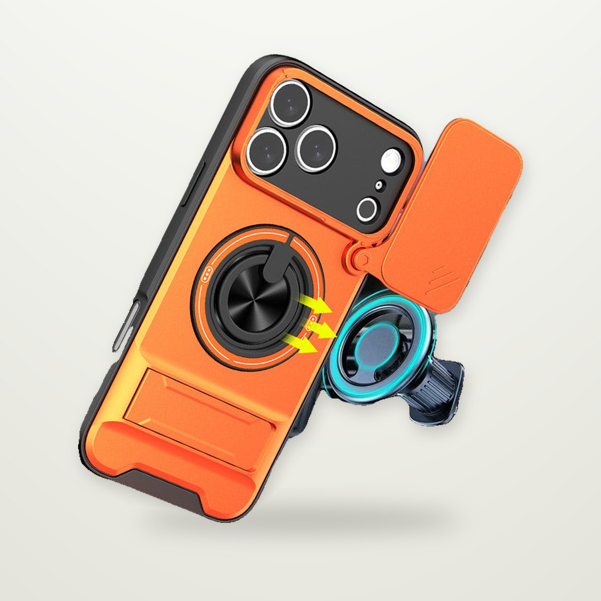 Sliding Camera Cover Ring Case for iPhone 13–17 & Air