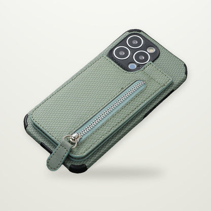 Zipper Wallet Stand Case for iPhone 13–15