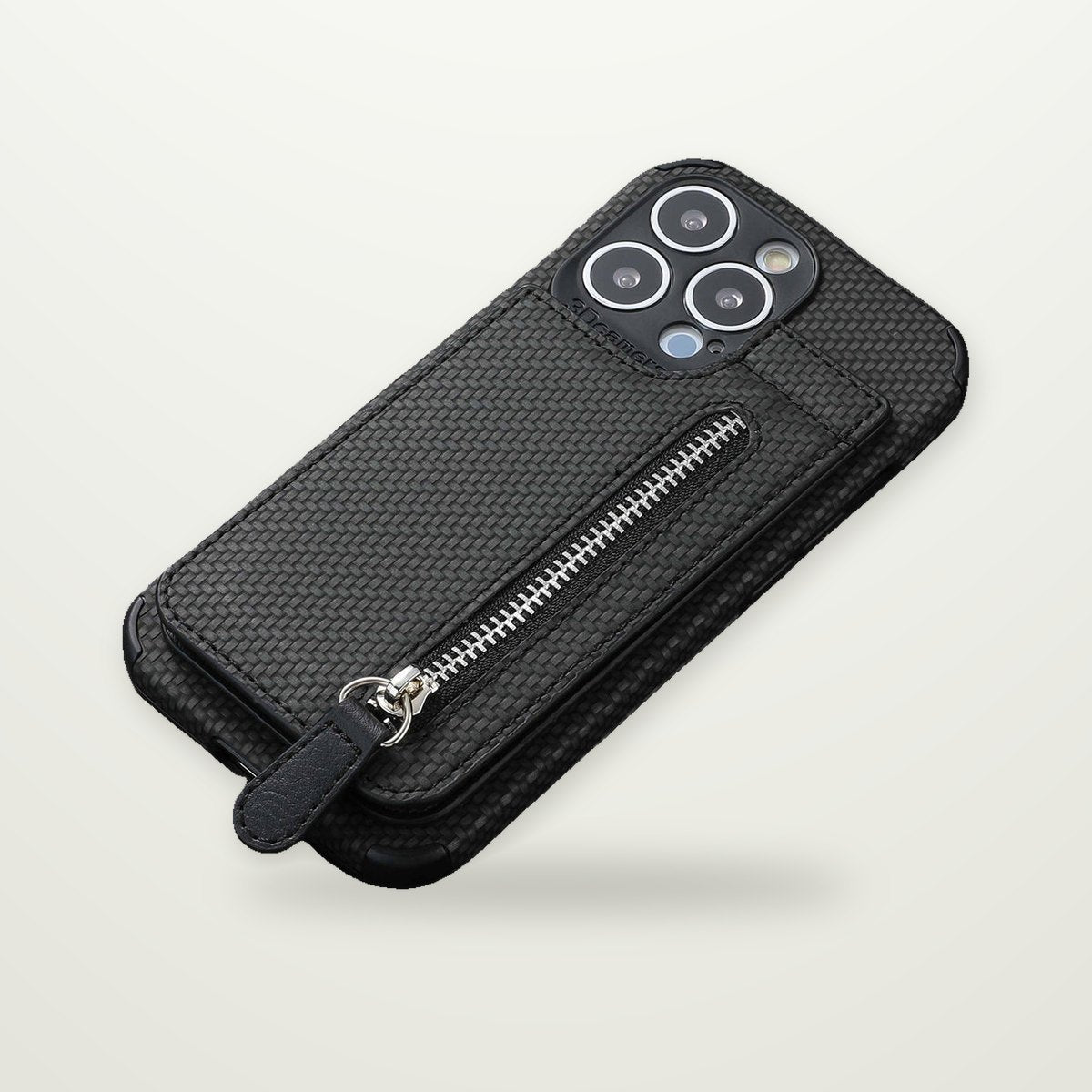 Zipper Wallet Stand Case for iPhone 13–15