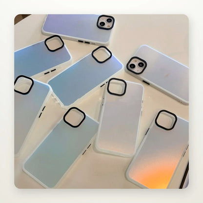 Iridescent Frosted Case for iPhone 13–15