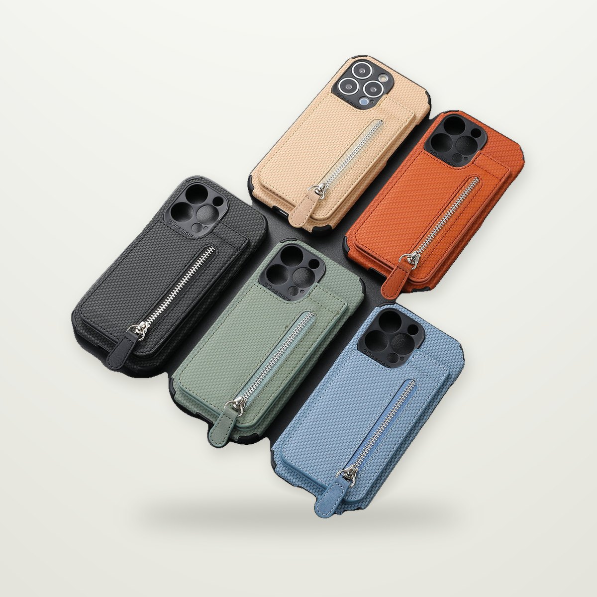 Zip Wallet Card Jacket for iPhone 13–15