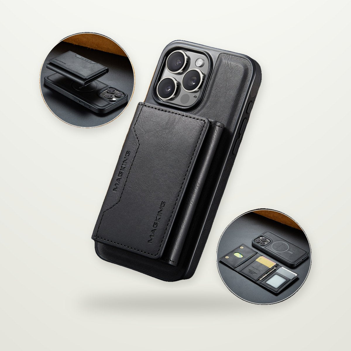 Leather Card Pocket Case for iPhone 13–16