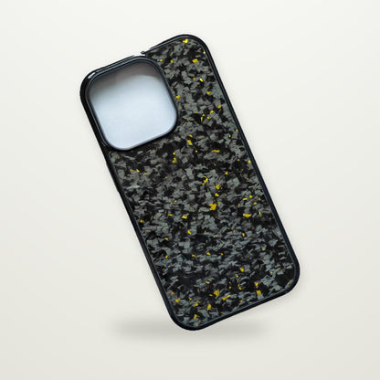 Forged Carbon Gold Flake Case for iPhone 13–15