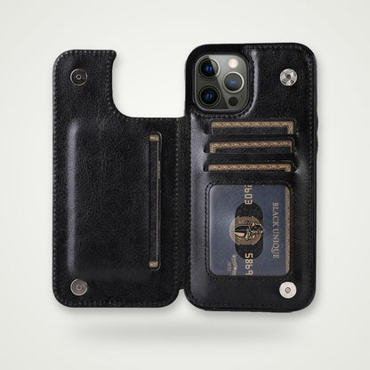 Double Buckle Leather Case for iPhone 13–16