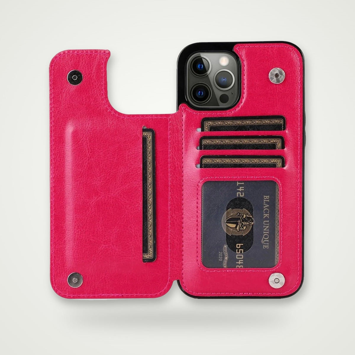 Double Buckle Leather Case for iPhone 13–16