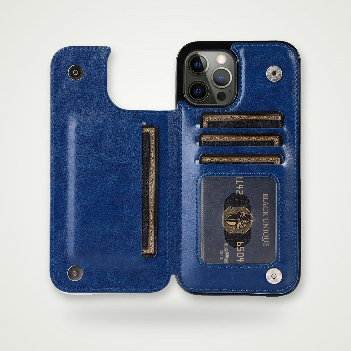 Double Buckle Leather Case for iPhone 13–16