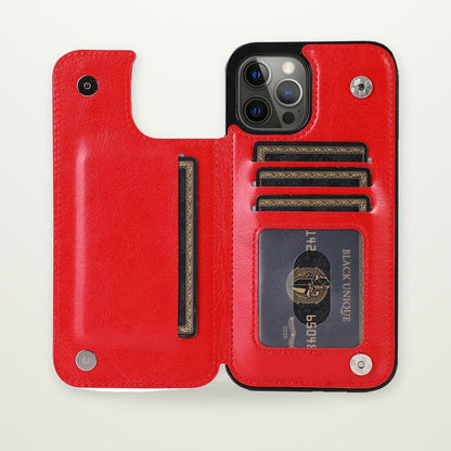 Double Buckle Leather Case for iPhone 13–16