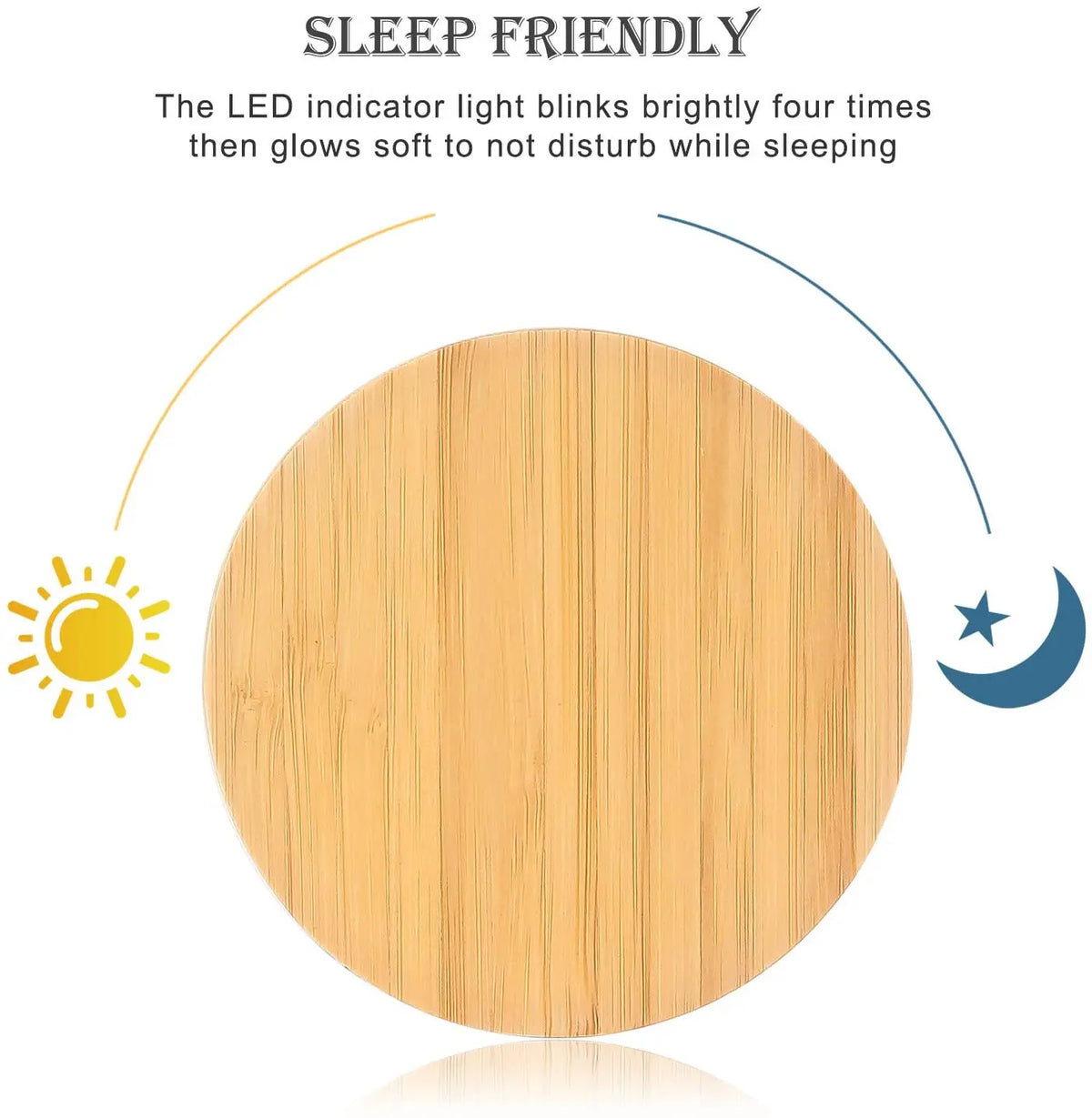 Bamboo wood 15W Qi wireless charging pad, view 5