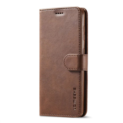 Flip book case for Samsung Galaxy S8–S26 & FE models, brown