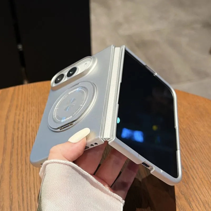 iPhone Duo propped open on the case stand
