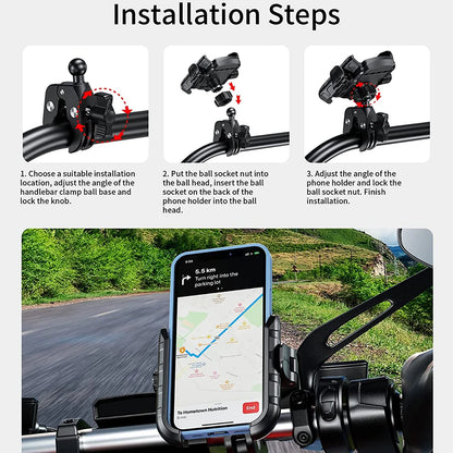 One-touch auto-lock motorcycle and bike phone mount, view 5
