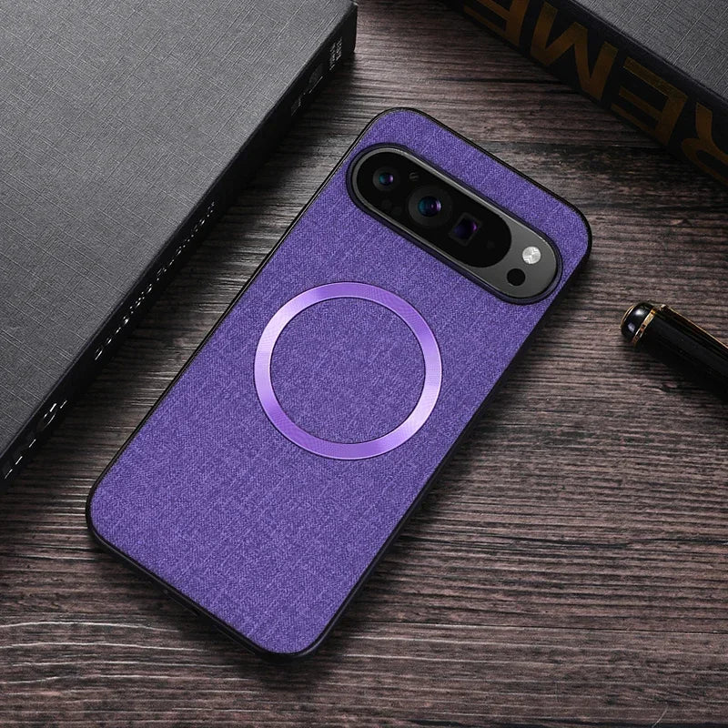 Fabric MagSafe magnetic case for Pixel, purple