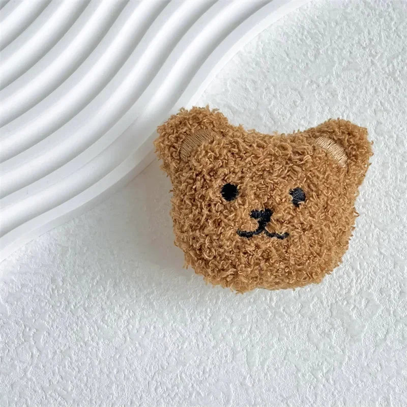 Fluffy plush bear folding phone grip, view 10