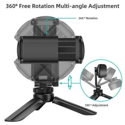 Foldable desktop phone tripod, view 3