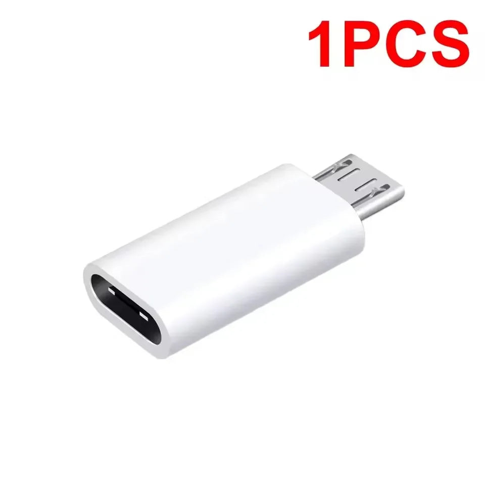 Micro USB female to USB-C male OTG adapter, 1Pcs white