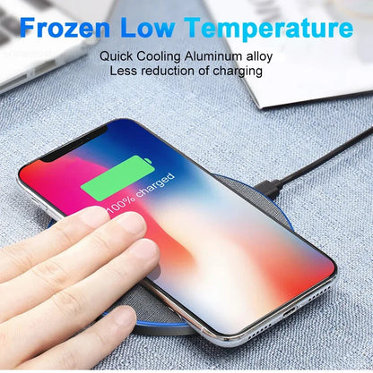 Ultra-thin fast wireless charger pad for iPhone and Samsung Galaxy, view 9