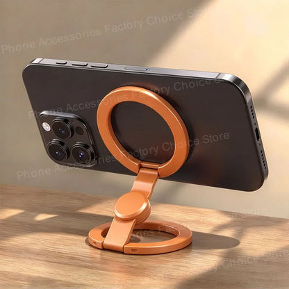 Foldable magnetic ring grip, orange