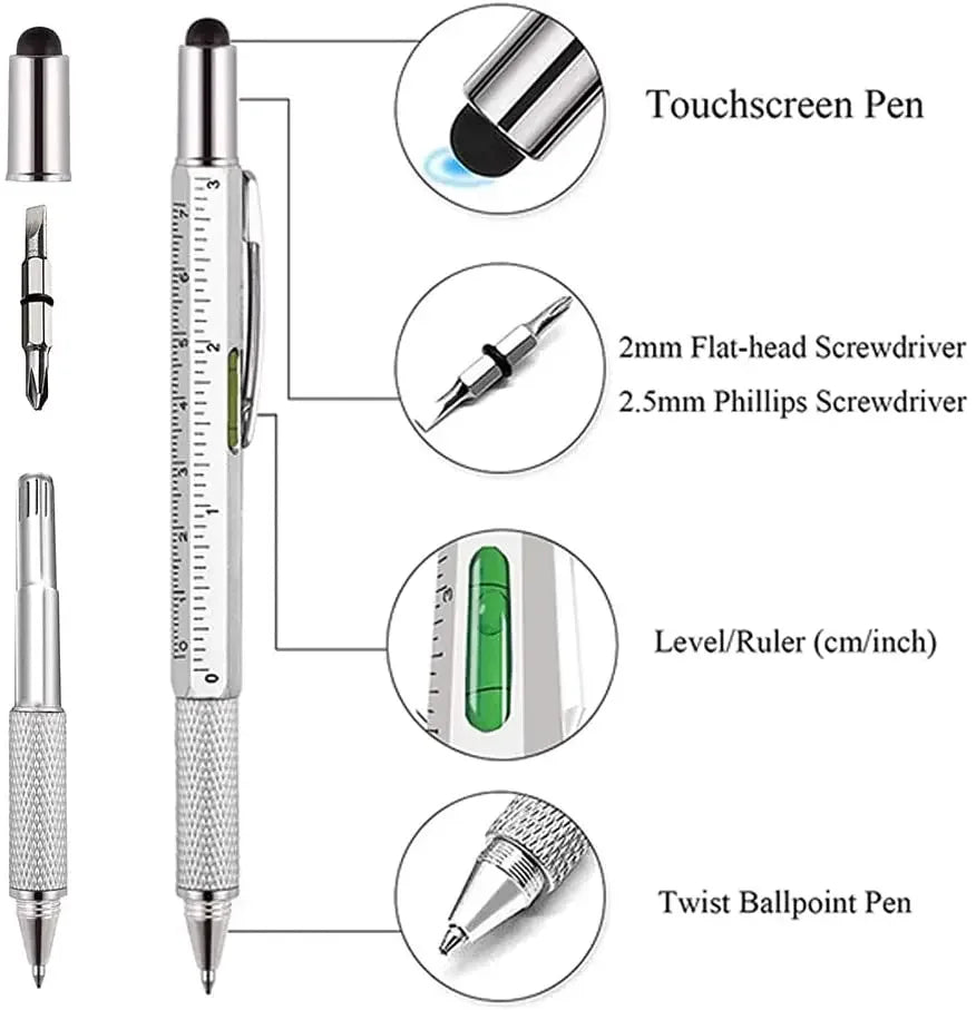 7-in-1 multifunction stylus pen with screwdriver, ruler and level, view 2
