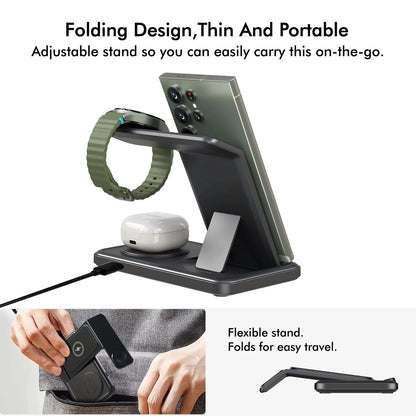 3-in-1 wireless charging station for Galaxy S24–S26, view 5