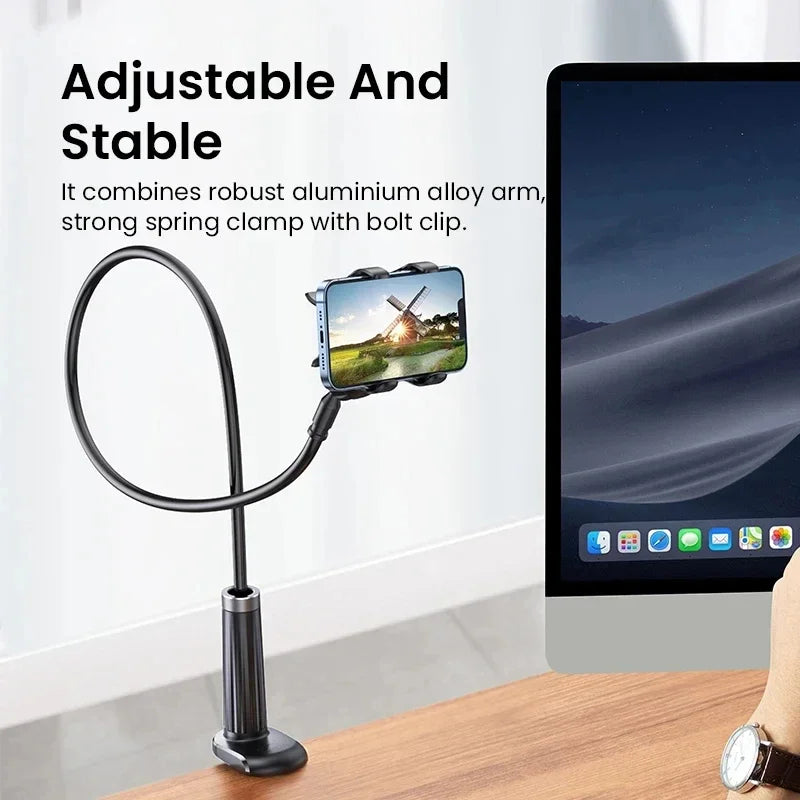 90cm flexible long-arm phone holder with clamp mount, view 2