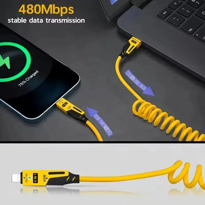 4-in-1 65W coiled charging cable, view 6