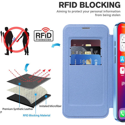 Clear flip leather wallet case, view 3