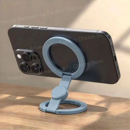Foldable magnetic ring grip, blue