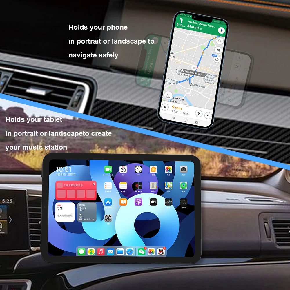 Flat magnetic car phone mount, view 5