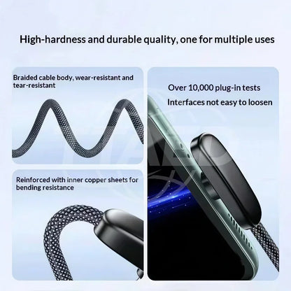 100W right-angle USB-A to USB-C cable, view 6