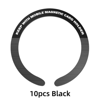 Universal magnetic sticker rings, black