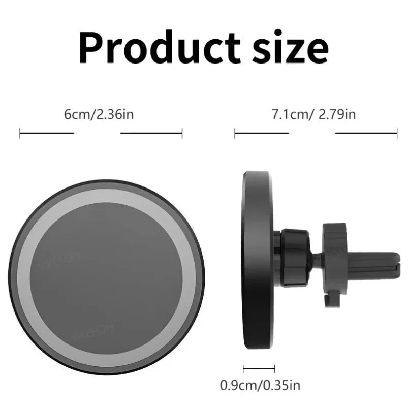 Magnetic air vent wireless charging car mount for MagSafe, view 6