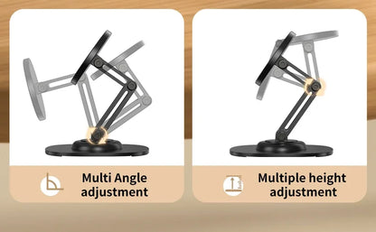 360° rotating foldable magnetic aluminum desk phone stand for MagSafe, view 6