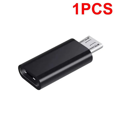 Micro USB female to USB-C male OTG adapter, 1Pcs black
