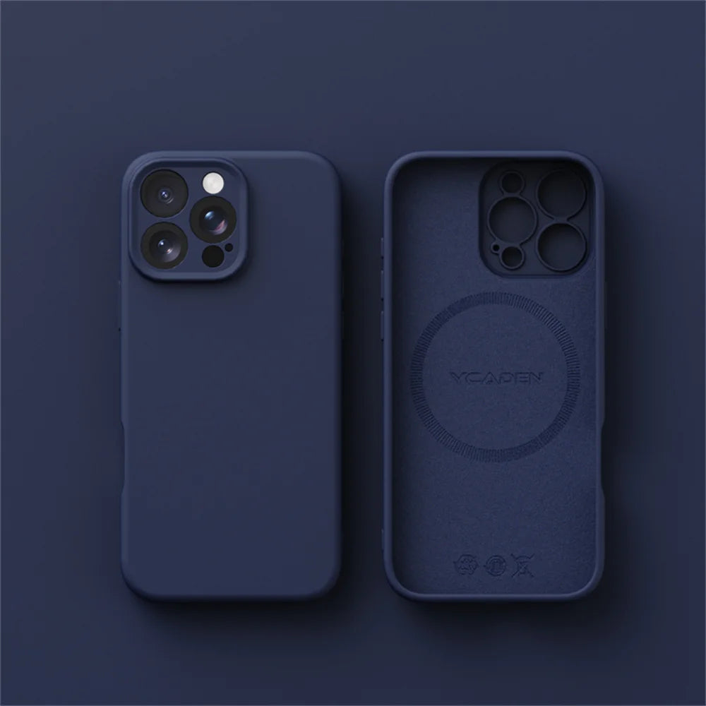 Liquid silicone MagSafe case for iPhone 13–18, navy