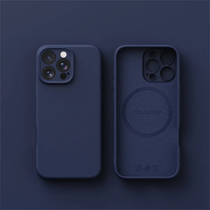 Liquid silicone MagSafe case for iPhone 13–18, navy