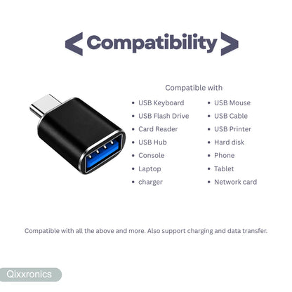 USB-C male to USB-A female OTG adapter, 4-pack, view 4